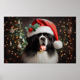 Landseer Newfoundland Holiday Poster