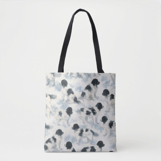 Landseer Newfoundland-hond aquarel  Tote Bag (Voorkant)