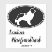 Landseer Newfoundland Hondensilhouet Sticker (Vel)