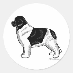 Landseer Newfoundland Ronde Sticker