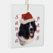 Landseer Newfoundland Santa Paws Keramisch Ornament (Rechts)
