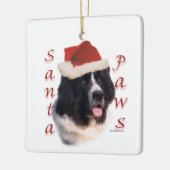 Landseer Newfoundland Santa Paws Keramisch Ornament (Links)