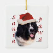 Landseer Newfoundland Santa Paws Keramisch Ornament (Achterkant)