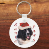 Landseer Newfoundland Santa Paws Sleutelhanger (Voorkant)
