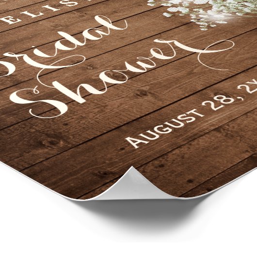 Landselijke Baby's Adem Slinger Bruidsfeest Verlic Poster (Hoek)