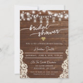 Landselijke houten slingerlichtjes zonnebloem brui kaart (Voorkant)