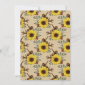 Landselijke houten slingerlichtjes zonnebloem brui kaart (Achterkant)