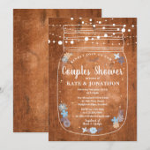 Landselijke Mason Pot Slingers Bruiloftfeest Verli Kaart (Voorkant / Achterkant)