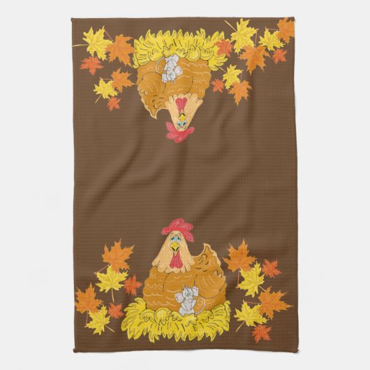 Landskip, muis, keukenhanddoek met valleder (Verticaal)