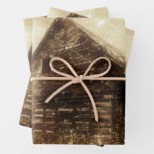  landskleding van Barn Sepia Inpakpapier Vel (In situ)