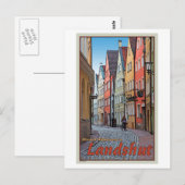 Landskuid - Biker op Cobblestone Alley Briefkaart (Voorkant / Achterkant)