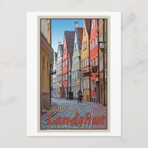 Landskuid - Biker op Cobblestone Alley Briefkaart