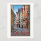 Landskuid - Biker op Cobblestone Alley Briefkaart (Voorkant)