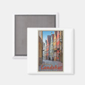 Landskuid - Biker op Cobblestone Alley Magneet (Voorkant / Achterkant)