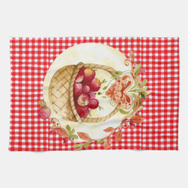 Landstijl Apple oogst met Gingham Theedoek