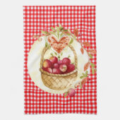 Landstijl Apple oogst met Gingham Theedoek (Verticaal)
