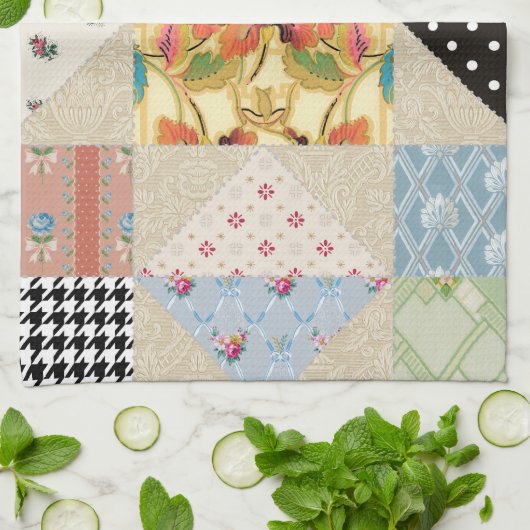  landstijl Evening Star Quilt Pattern Theedoek (Gevouwen)