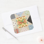  landstijl Evening Star Quilt Pattern Vierkante Sticker (Envelop)