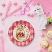 Landstijl Gingham met Apple Harvest Basket Papieren Bordje (Feest)