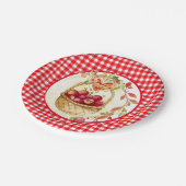 Landstijl Gingham met Apple Harvest Basket Papieren Bordje (Gekanteld)