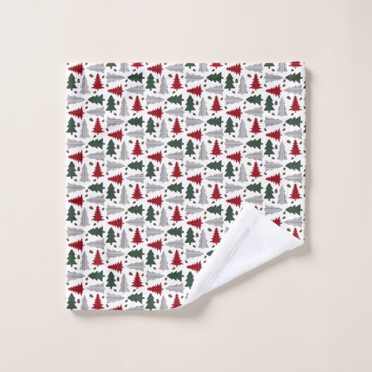 Landstijl kerstbomen — Shower Curtain Bad Handdoek (Wasdoekje)