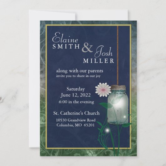 Landstijl Mason Jar met flair Kaart (Voorkant)