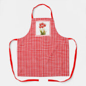 Landstijl Red Gingham met rode tulpen Schort (Voorkant)