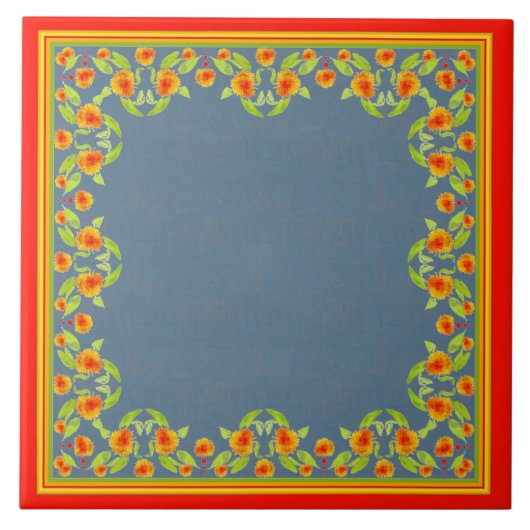 Landstijlmarkering Rand Keramische Tegel Tegeltje (Voorkant)