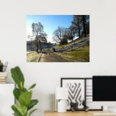 Landstrook in een vorst landschap poster (Thuiskantoor)