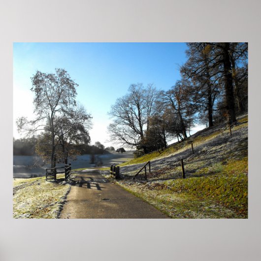 Landstrook in een vorst landschap poster (Voorkant)