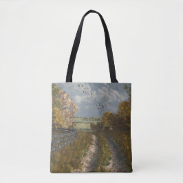 Landstrook in Herfst Canvas tas