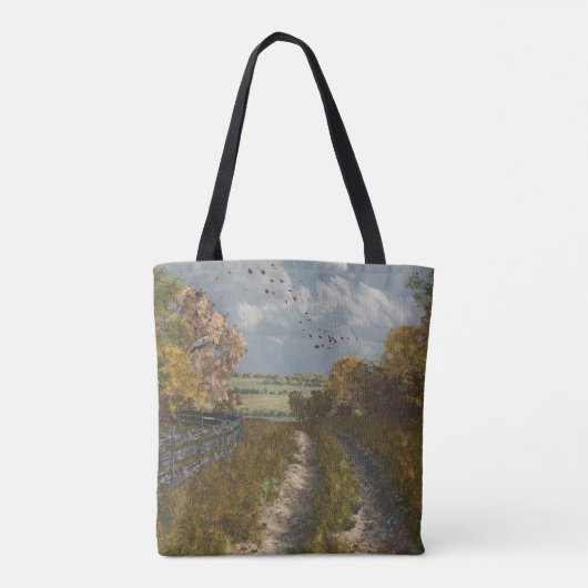 Landstrook in Herfst Canvas tas (Achterkant)
