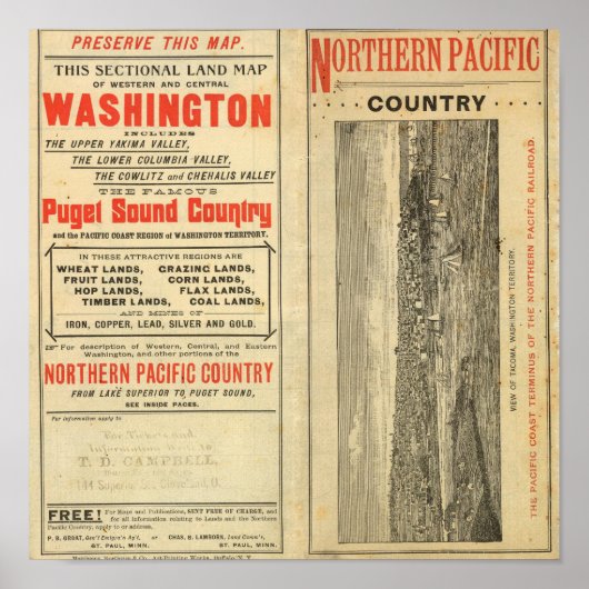 Landsubsidie Washington en Oregon Poster (Voorkant)