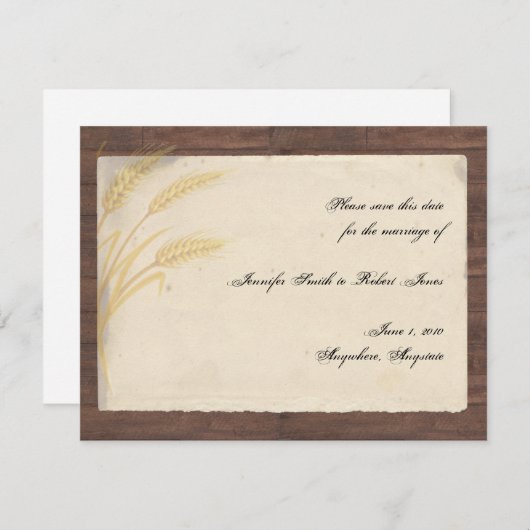 Landtarwe op perkament sparen de datum op save the date (Voorkant / Achterkant)