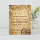 Landtrouwuitnodiging met Barn Kaart (Staand voorkant)