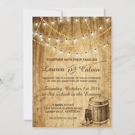 Landtrouwuitnodiging met Cowboylaarzen Kaart (Voorkant)