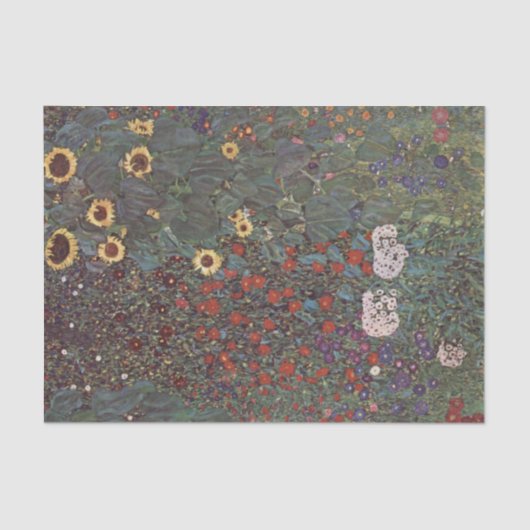Landtuin met zonnebloemen door Gustav Klimt Tissuepapier (Voorkant)