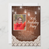  landverlichting 50ste verjaardagsfeestfoto kaart (Voorkant)