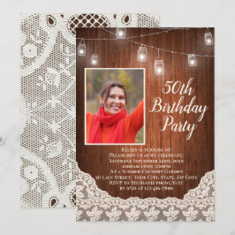 landverlichting 50ste verjaardagsfeestfoto kaart