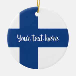 Landvlag Finland kerstboomfoto Keramisch Ornament