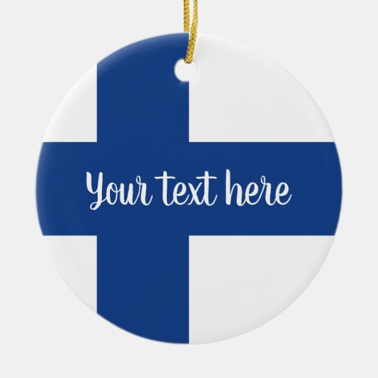 Landvlag Finland kerstboomfoto Keramisch Ornament (Voorkant)