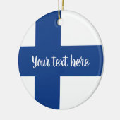 Landvlag Finland kerstboomfoto Keramisch Ornament (Links)