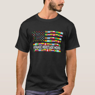 Landvlag Hispanic Heritage Maandag Amerikaanse vla T-shirt