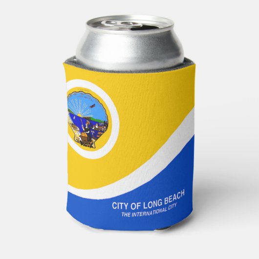 Landvlag Long Beach (Californië) Blikjeskoeler (Blikje Achterkant)