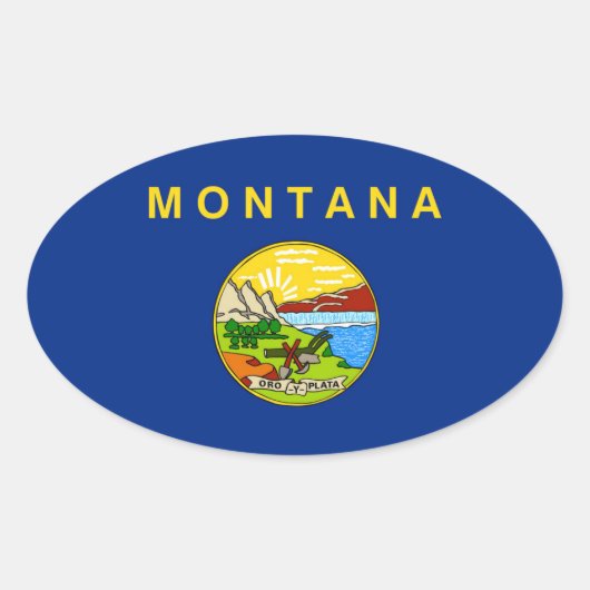 Landvlag Montana Ovale Sticker (Voorkant)