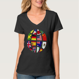 Landvlag Reizigerreiziger wereldvlag T-shirt