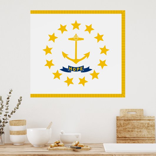 Landvlag Rhode Island Poster (Keuken)