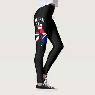 Landvlag voor vrouwen Red Blue White England Veren Leggings