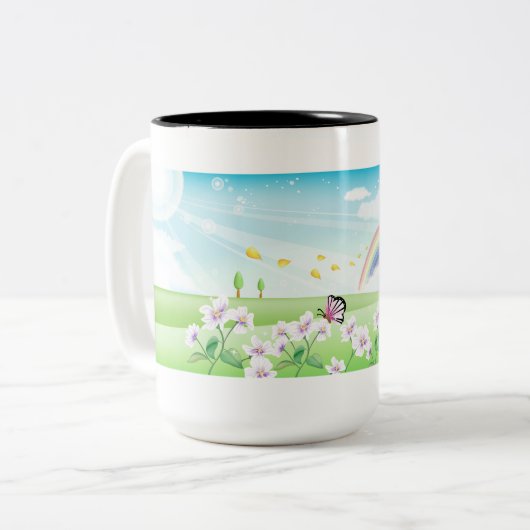 Landvlucht Tweekleurige Koffiemok (Voorkant links)