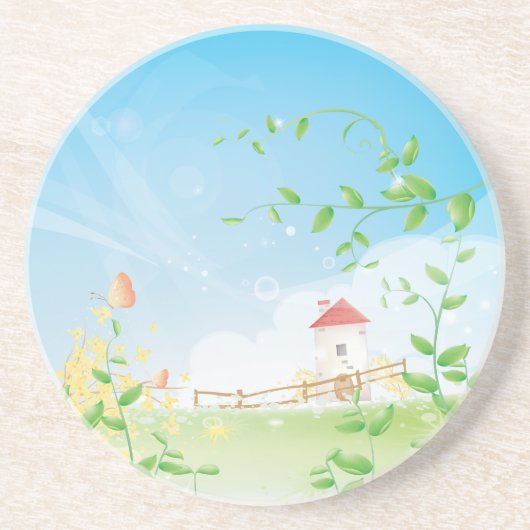 Landvlucht Zandsteen Onderzetter (Voorkant)